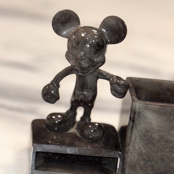 Vintage Disney Mickey Mouse Faux Marble Plastic Desk Set - Picture 3 of 9